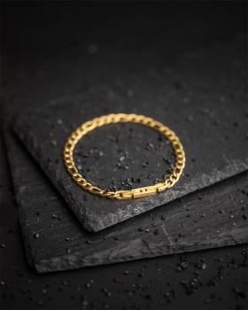 Preview: 5 mm Figaro-Edelstahlkette mit vergoldeter Oberfläche - Fortis Gold